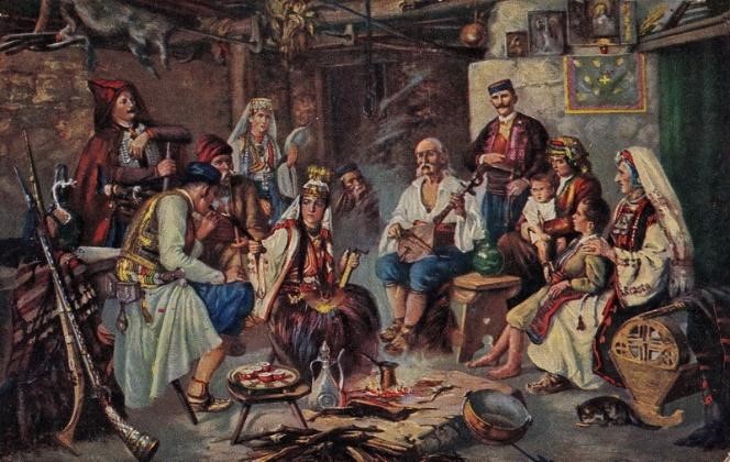 Jan Karel Janovsky, Na domaćem ognjištu (slika Guslar)